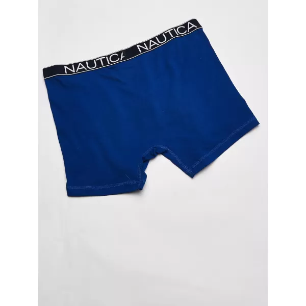 Nautica Mens 3 Pack Cotton Stretch Boxer BriefSea CobaltPeacoatLobster Print Blue