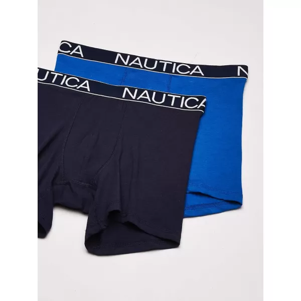 Nautica Mens 3 Pack Cotton Stretch Boxer BriefSea CobaltPeacoatSail Printnautica Red