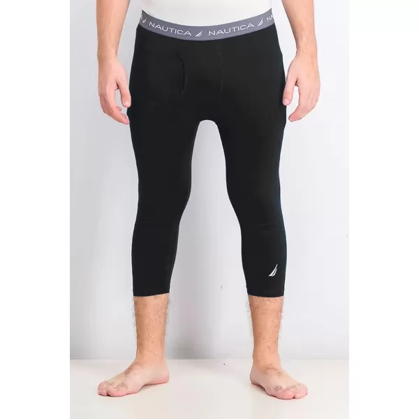 Nautica Mens 34 Length Base Layer Performance Pant with Dri Fusion TechBlack