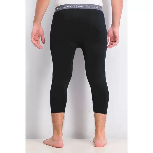 Nautica Mens 34 Length Base Layer Performance Pant with Dri Fusion TechBlack