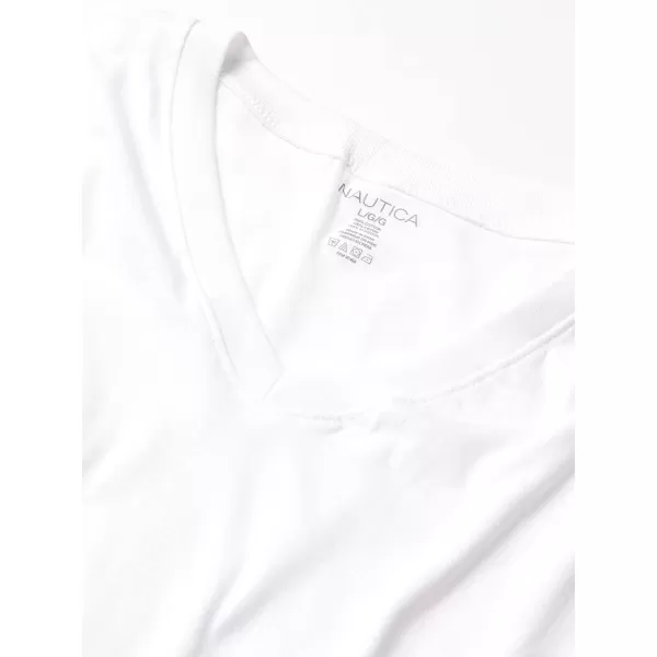 Nautica Mens 4 Pack Cotton VNeck TShirtWhite