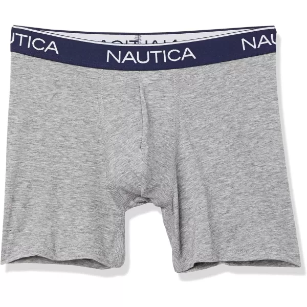 Nautica Mens 4 Pack Heather Stretch Boxer Brief2 Black HeatherCharcoal HeatherLight Grey Heather