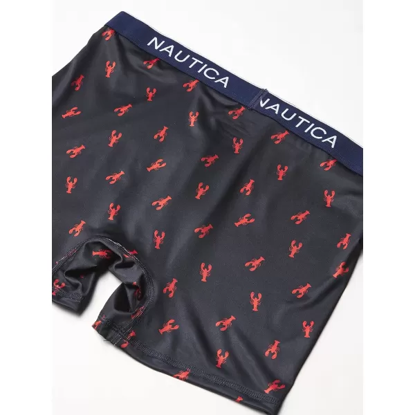 Nautica Mens 4 Pack Micro Boxer Brief2 BlackNautica RedLobsterblack