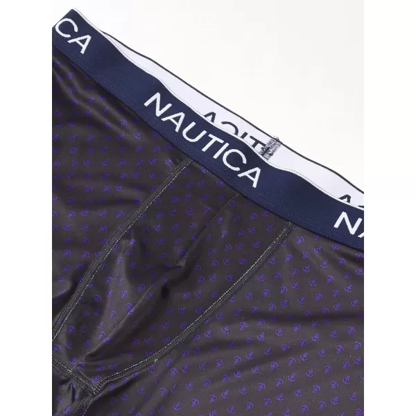 Nautica Mens 4 Pack Micro Boxer Brief2 BlackSea CobaltAnchorsea Cobalt