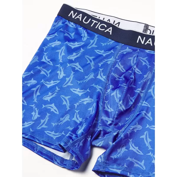 Nautica Mens 4 Pack Micro Boxer BriefPeacoatMonaco BlueAeroSharksea Cobalt