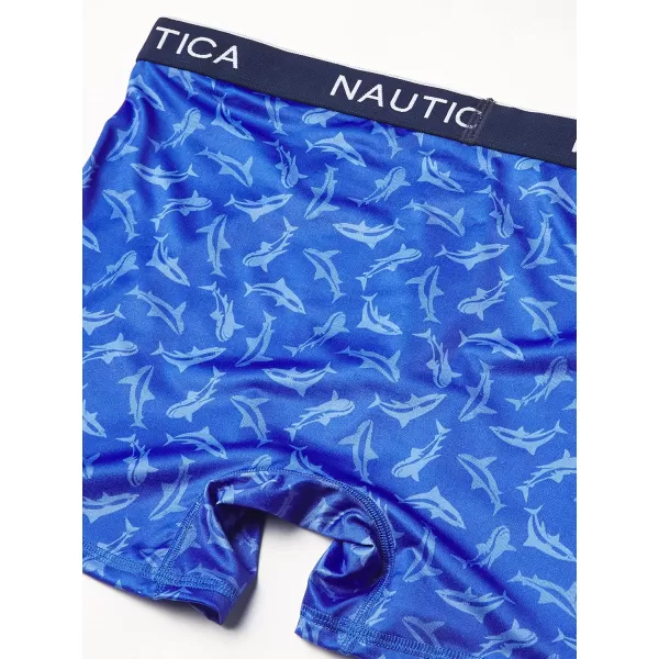 Nautica Mens 4 Pack Micro Boxer BriefPeacoatMonaco BlueAeroSharksea Cobalt