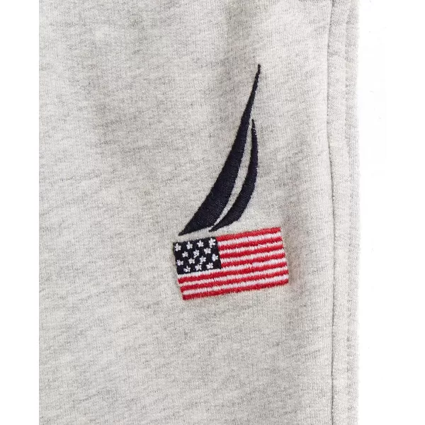 Nautica Mens American Flag Logo JoggersGrey Heather