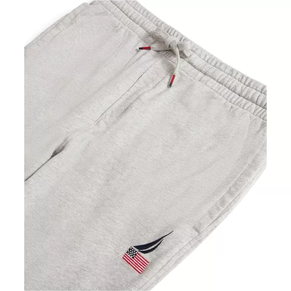 Nautica Mens American Flag Logo JoggersGrey Heather