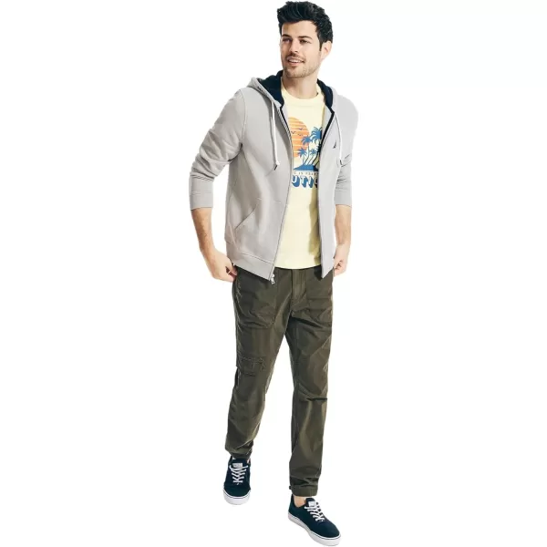 Nautica Mens Anchor Fleece FullZip HoodieFallWinter 2024 Smoke Grey Heather