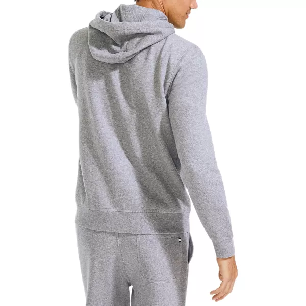 Nautica Mens Anchor Fleece FullZip HoodieStone Grey Heather