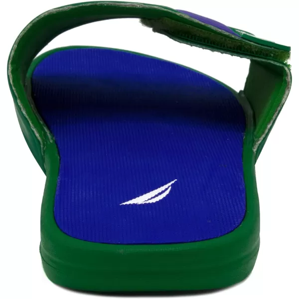 Nautica Mens Athletic Slide Adjustable Straps Comfort SandalWideMedium WidthGreenBlueYellow