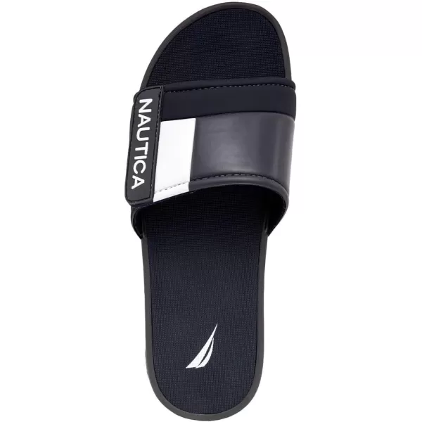 Nautica Mens Athletic Slide Adjustable Straps Comfort SandalWideMedium WidthGrey