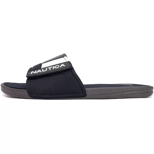 Nautica Mens Athletic Slide Adjustable Straps Comfort SandalWideMedium WidthGrey