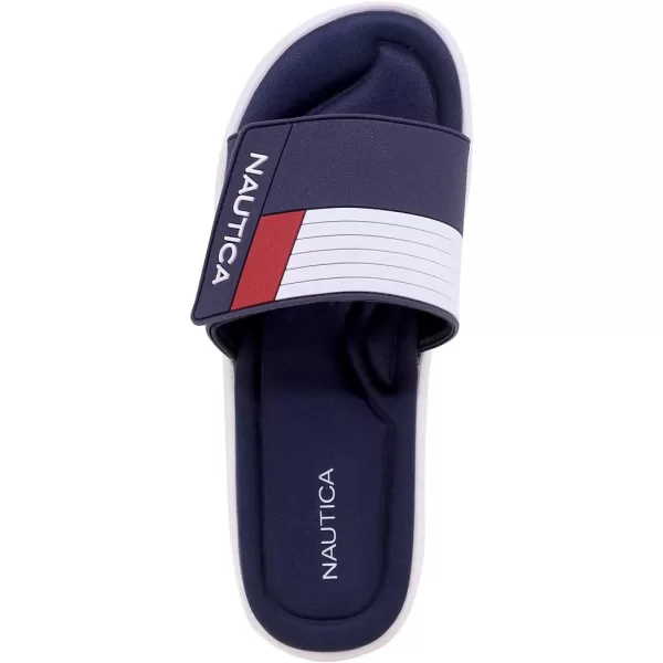 Nautica Mens Athletic Slide Adjustable Straps Comfort SandalWideMedium WidthNavy Benton 2