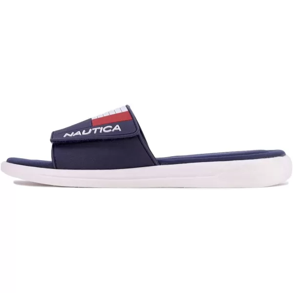 Nautica Mens Athletic Slide Adjustable Straps Comfort SandalWideMedium WidthNavy Benton 2