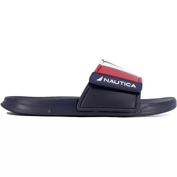 Nautica Mens Athletic Slide Adjustable Straps Comfort SandalWideMedium WidthNavy Carlota