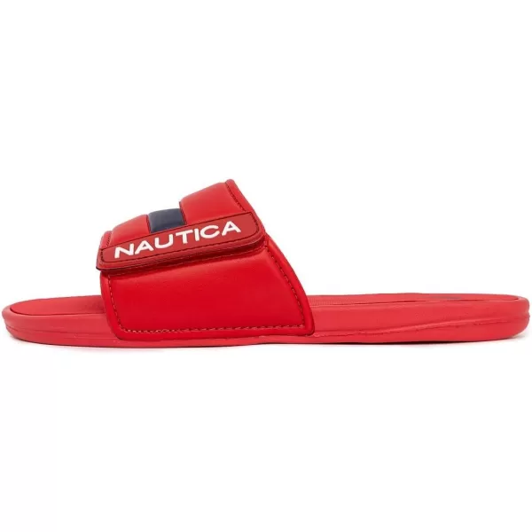 Nautica Mens Athletic Slide Adjustable Straps Comfort SandalWideMedium WidthRed