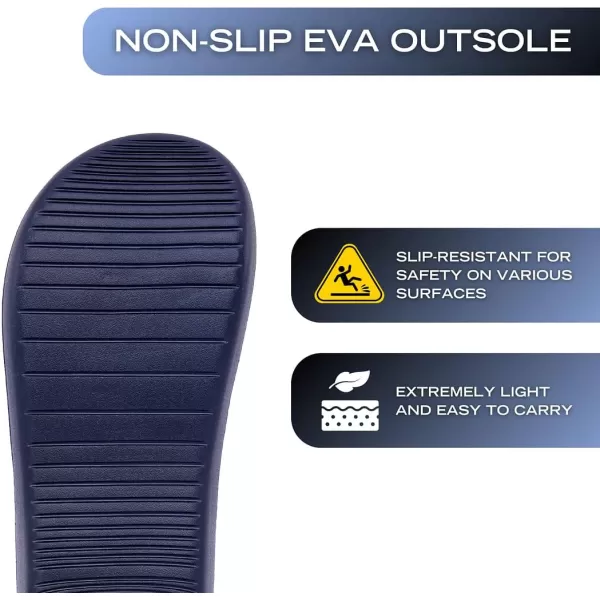 Nautica Mens Athletic Slides Sport Shower Sandals for Indoor  Outdoor  Lightweight Durable and ComfortableNavy Charcoal