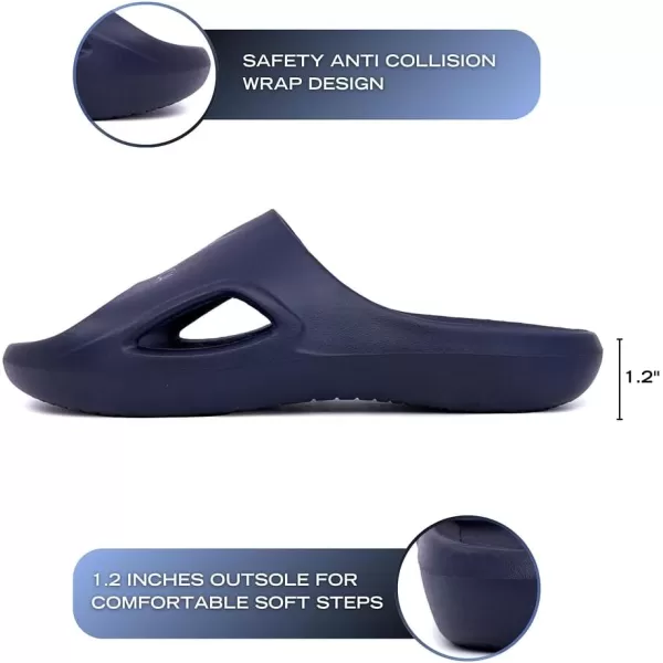 Nautica Mens Athletic Slides Sport Shower Sandals for Indoor  Outdoor  Lightweight Durable and ComfortableNavy Charcoal