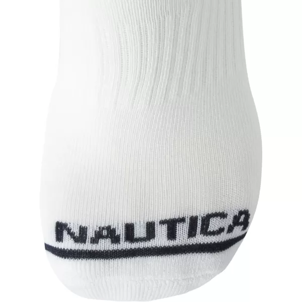 Nautica Mens Athletic Socks  Cushioned Crew Socks 5 PackWhite