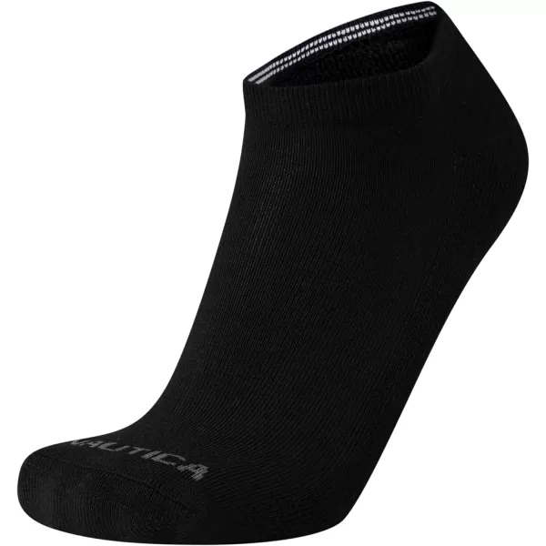 Nautica Mens Athletic Socks  Cushioned Low Cut Socks 6 8 12 PackBlack