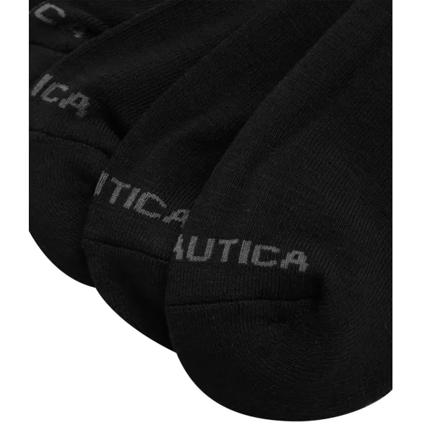Nautica Mens Athletic Socks  Cushioned Low Cut Socks 6 8 12 PackBlack