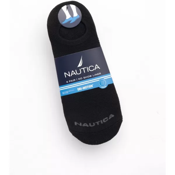 Nautica Mens Athletic Socks  Cushioned Low Cut Socks 6 8 12 PackBlack 6 Pack