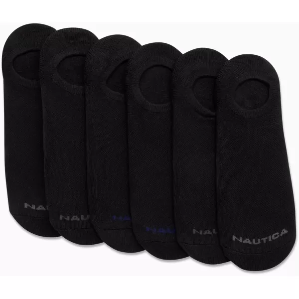 Nautica Mens Athletic Socks  Cushioned Low Cut Socks 6 8 12 PackBlack 6 Pack