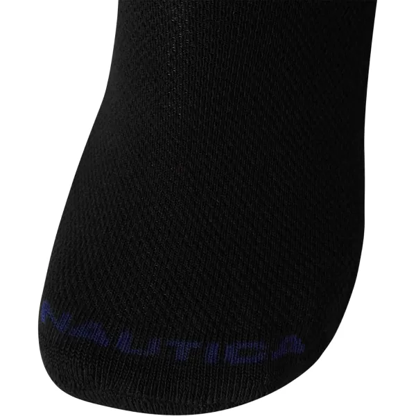 Nautica Mens Athletic Socks  Cushioned Low Cut Socks 6 8 12 PackBlack 6 Pack