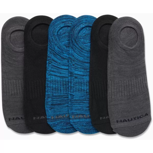 Nautica Mens Athletic Socks  Cushioned Low Cut Socks 6 8 12 PackBlue 6 Pack