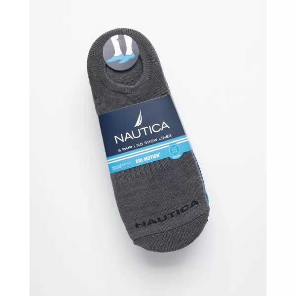 Nautica Mens Athletic Socks  Cushioned Low Cut Socks 6 8 12 PackBlue 6 Pack