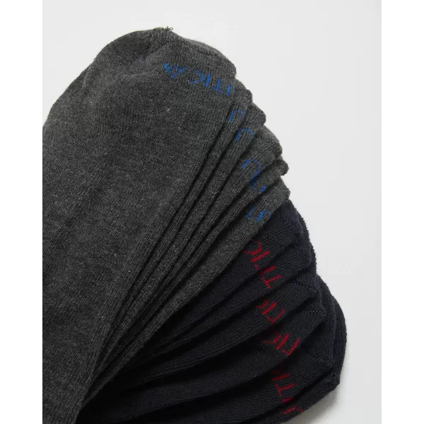 Nautica Mens Athletic Socks  Cushioned Low Cut Socks 6 8 12 PackGreyNavy