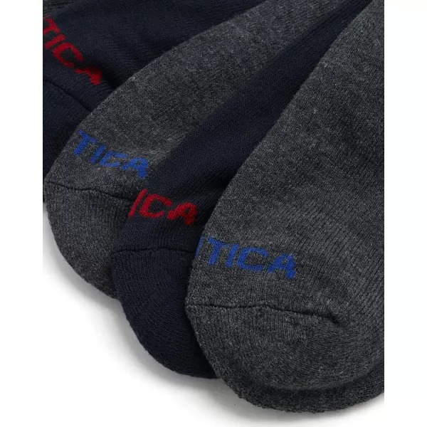 Nautica Mens Athletic Socks  Cushioned Low Cut Socks 6 8 12 PackNavyGray