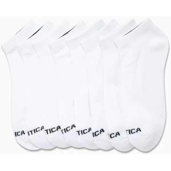 Nautica Mens Athletic Socks  Cushioned Low Cut Socks 6 8 12 PackWhite