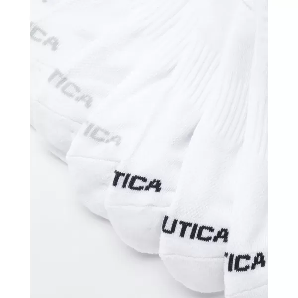 Nautica Mens Athletic Socks  Cushioned Low Cut Socks 6 8 12 PackWhite Multi