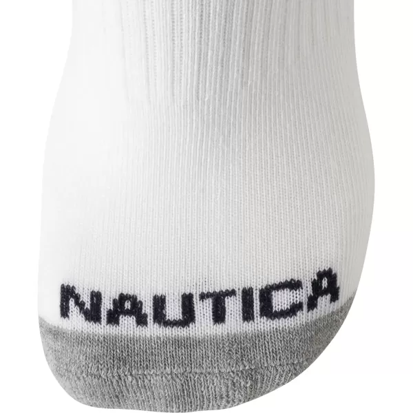 Nautica Mens Athletic Socks  Cushioned Low Cut Socks 6 8 12 PackWhite Stripe