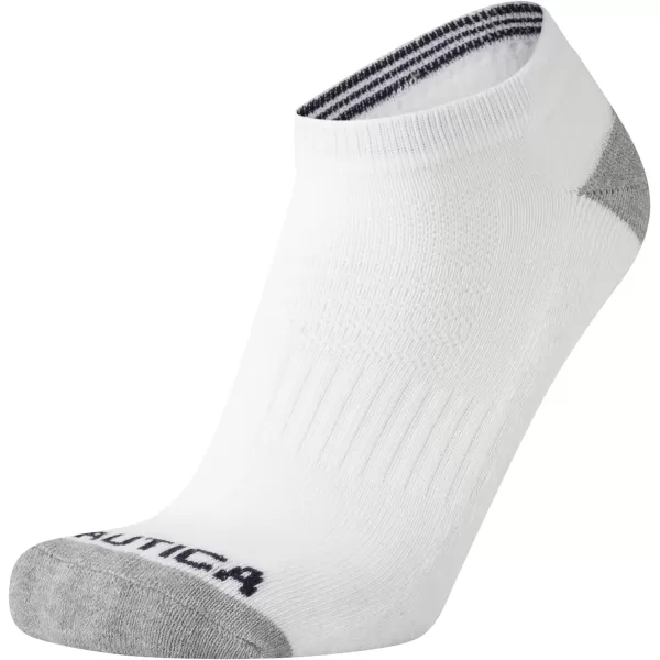 Nautica Mens Athletic Socks  Cushioned Low Cut Socks 6 8 12 PackWhite Stripe