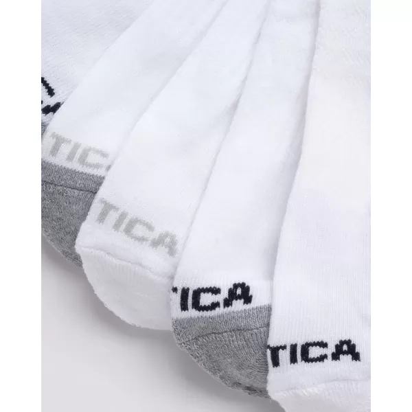 Nautica Mens Athletic Socks  Cushioned Low Cut Socks 6 8 12 PackWhite Stripe