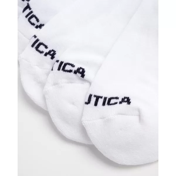 Nautica Mens Athletic Socks  Cushioned Low Cut Socks 8 PackWhite