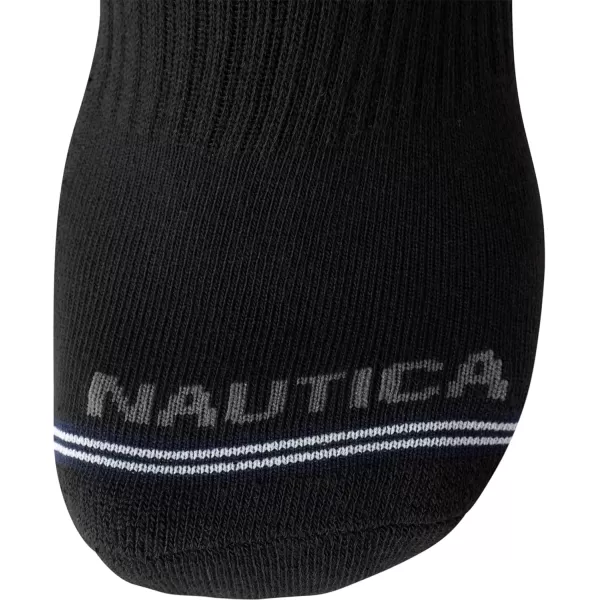 Nautica Mens Athletic Socks  Cushioned Quarter Cut Ankle Socks 8 PackGreyBlack