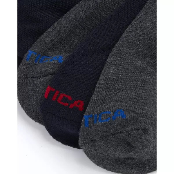 Nautica Mens Athletic Socks  Cushioned Quarter Cut Ankle Socks 8 PackNavyGrey