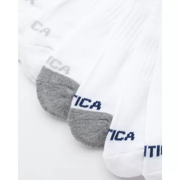 Nautica Mens Athletic Socks  Cushioned Quarter Cut Ankle Socks 8 PackPure White