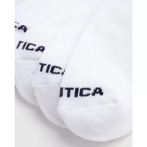 Nautica Mens Athletic Socks  Cushioned Quarter Cut Ankle Socks 8 PackWhite