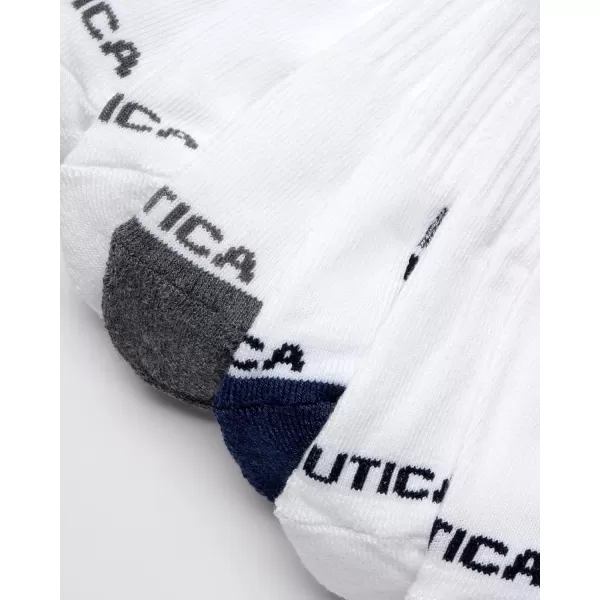 Nautica Mens Athletic Socks  Cushioned Quarter Cut Ankle Socks 8 PackWhite Multi