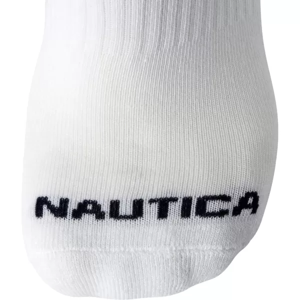 Nautica Mens Athletic Socks  Cushioned Quarter Cut Ankle Socks 8 PackWhite Multi