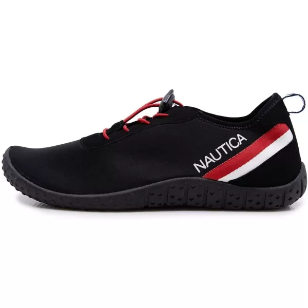 Nautica Mens Athletic Water Shoes  Aqua Socks Quick Dry  SliponElastic Lace Sandals  MarccWessonWessonblackRed