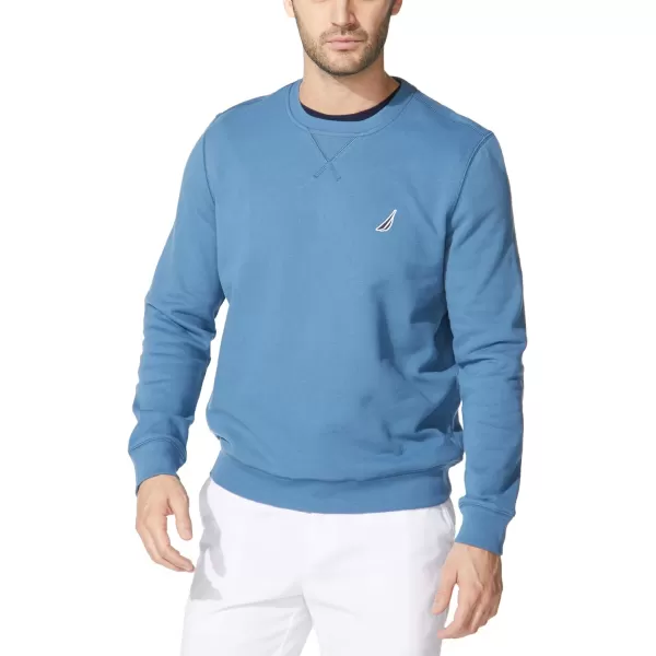 Nautica Mens Basic Crew Neck Fleece SweatshirtBlue Stern