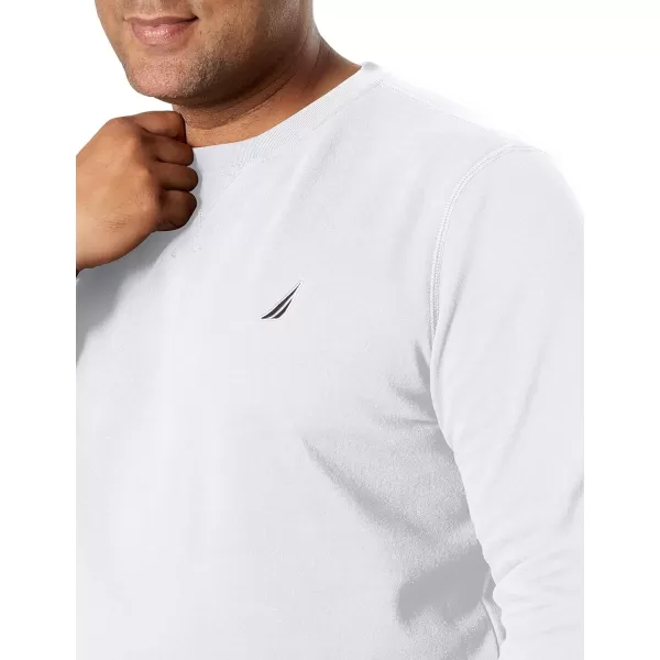 Nautica Mens Basic Crew Neck Fleece SweatshirtBright White