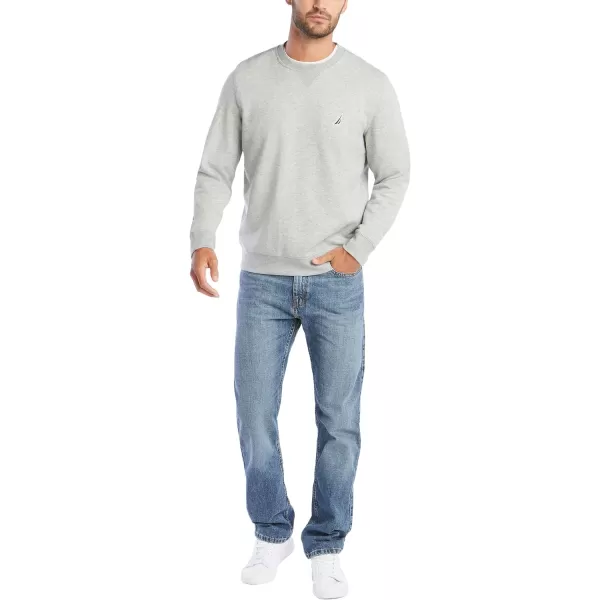 Nautica Mens Basic Crew Neck Fleece SweatshirtGrey Heather