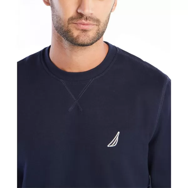 Nautica Mens Basic Crew Neck Fleece SweatshirtNavy